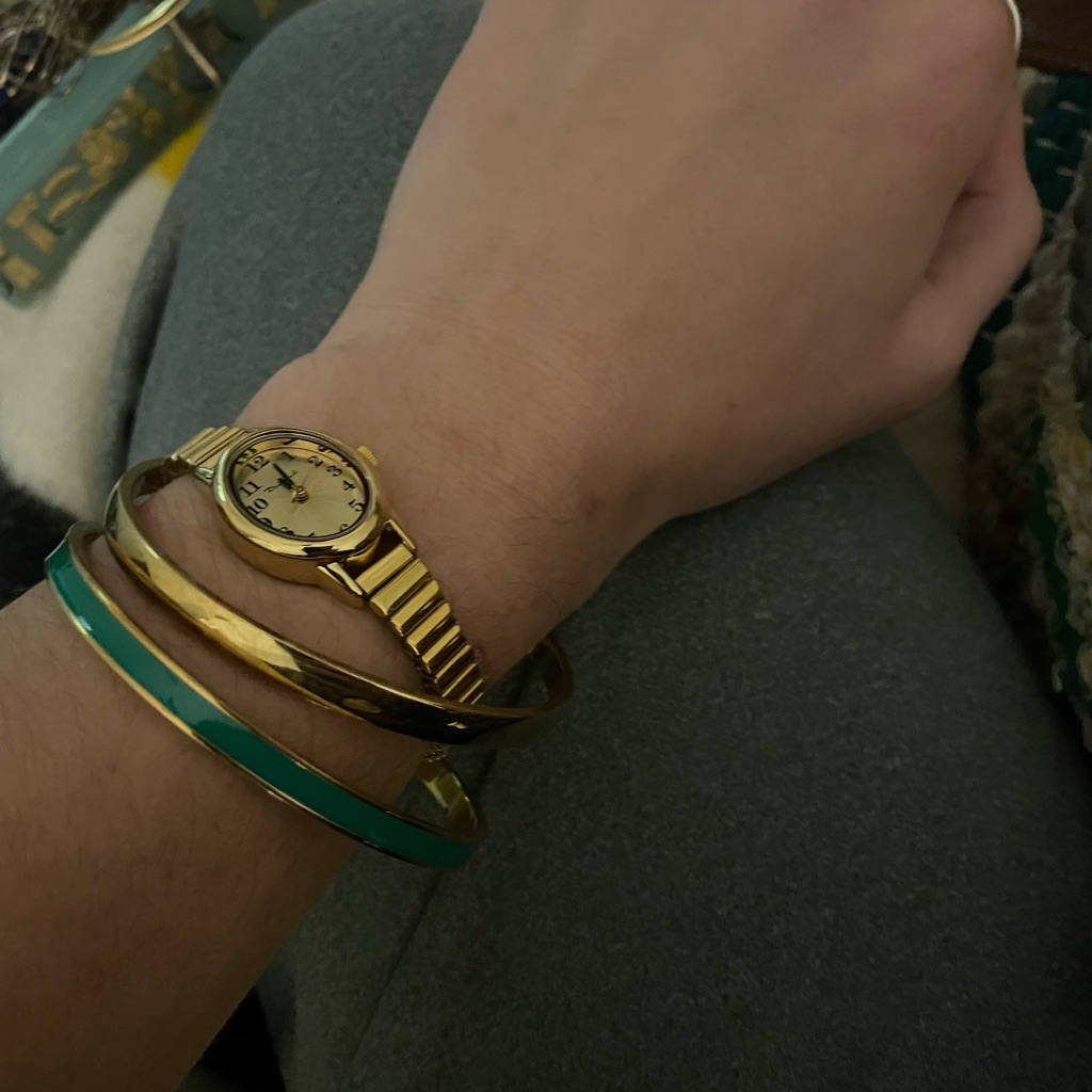 Kate Spade Gold And Green Bangle Set